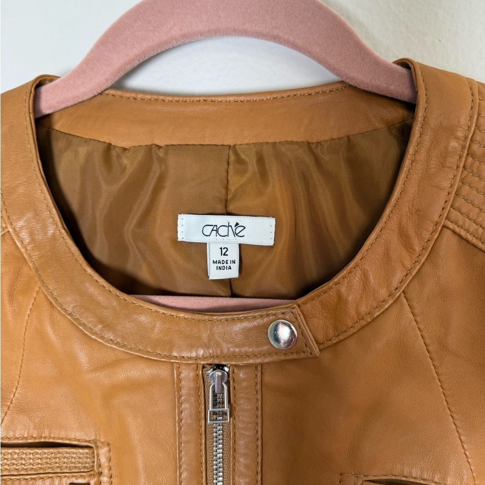 Cache Camel Leather Jacket - Picture 5 of 8